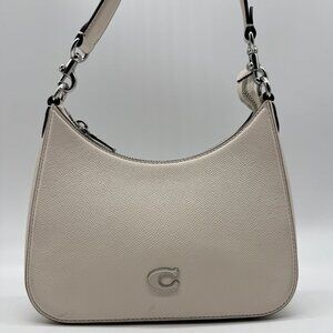 COACH Crossgrain leather small hobo crossbody bag - White (Used)